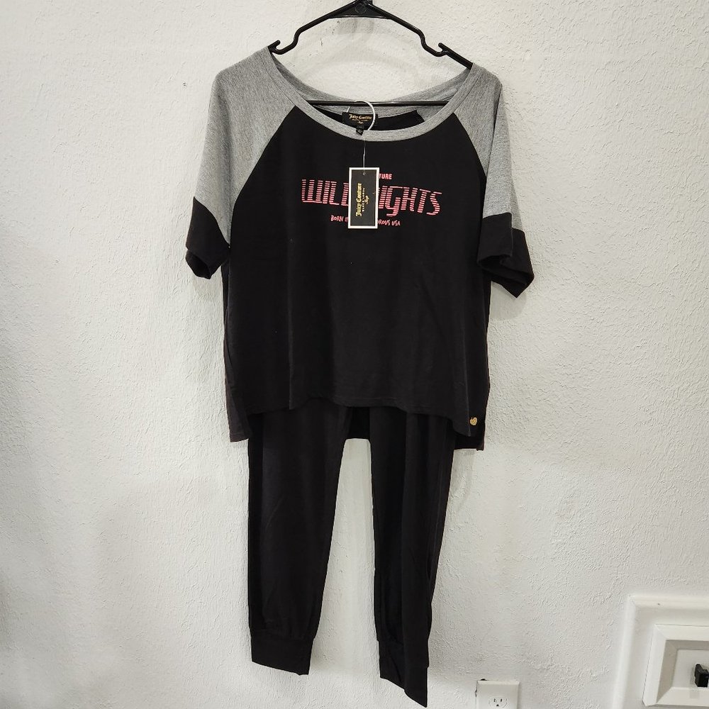 Juicy Couture Black Label Sleepwear Wild Nights 2 Piece Pajama Set Size XL
